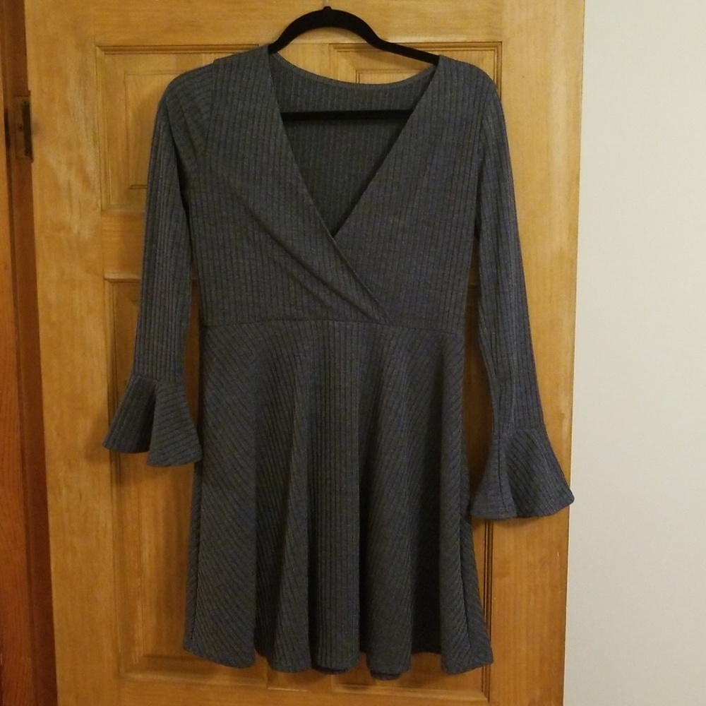 Navy V-neck Dress